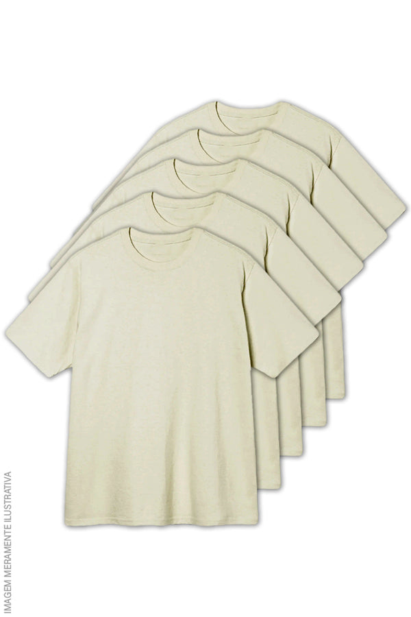 Kit 5 Camisetas Oversized DailyBasics Off White