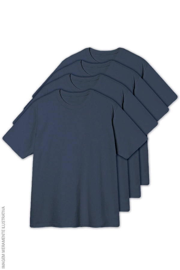 Kit 4 Camisetas Regular DailyBasics Azul Marinho