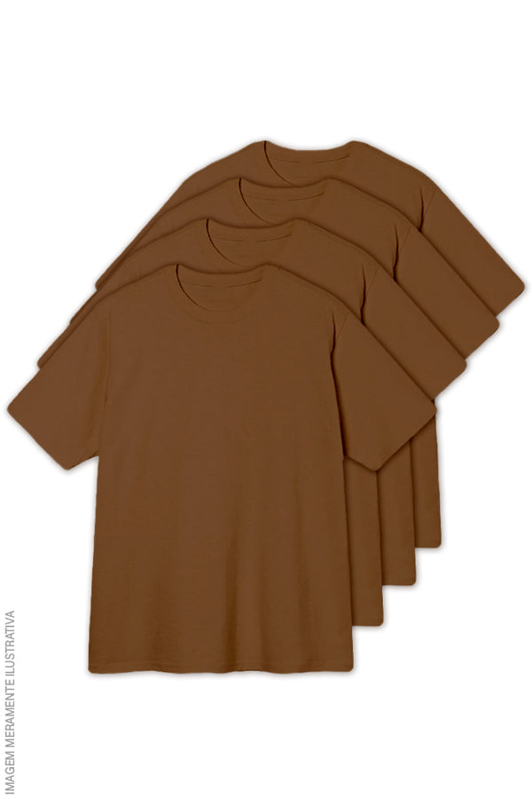 Kit 4 Camisetas Regular DailyBasics Marrom