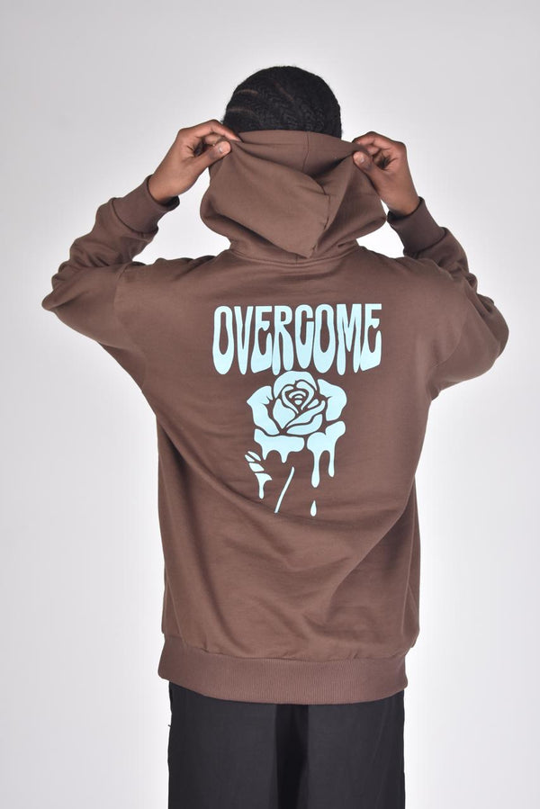 Moletom Overcome Canguru Dripping Flower Marrom