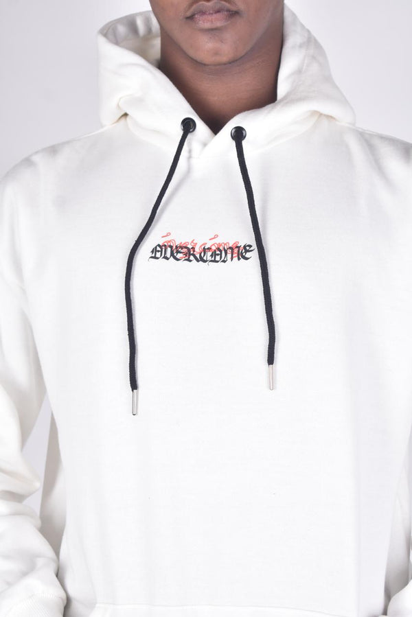 Moletom Overcome Canguru Dual Script Off White