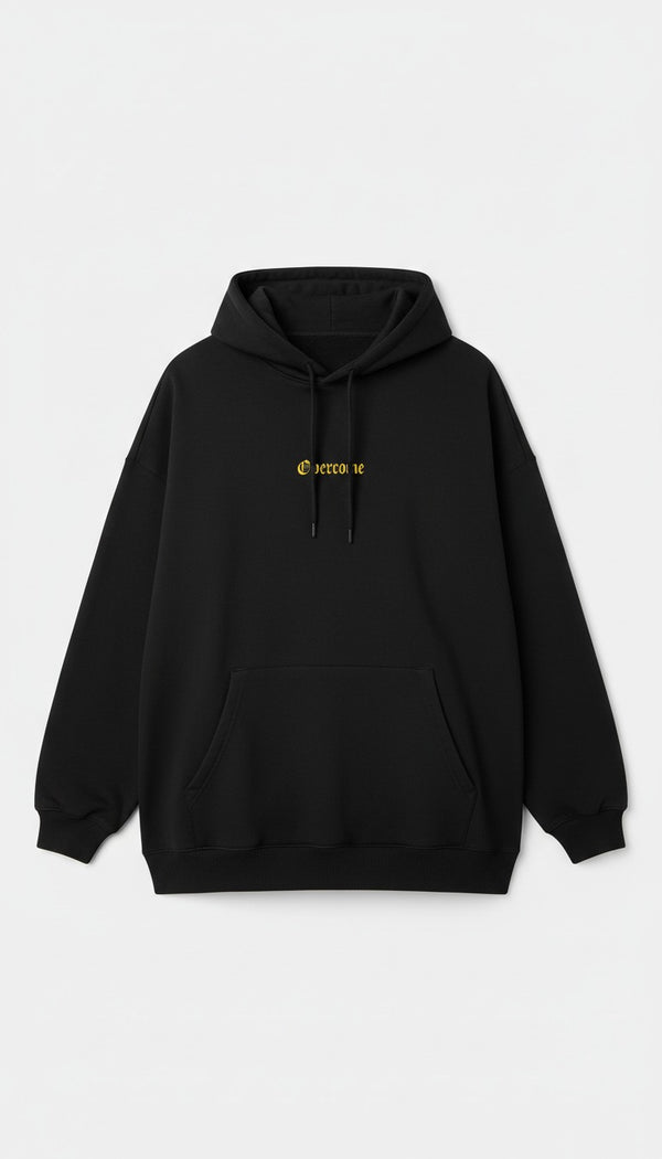 Moletom Overcome Canguru New Script Preto/Amarelo-001