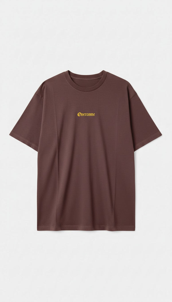 Camiseta Overcome New Script Marrom/Amarela-001