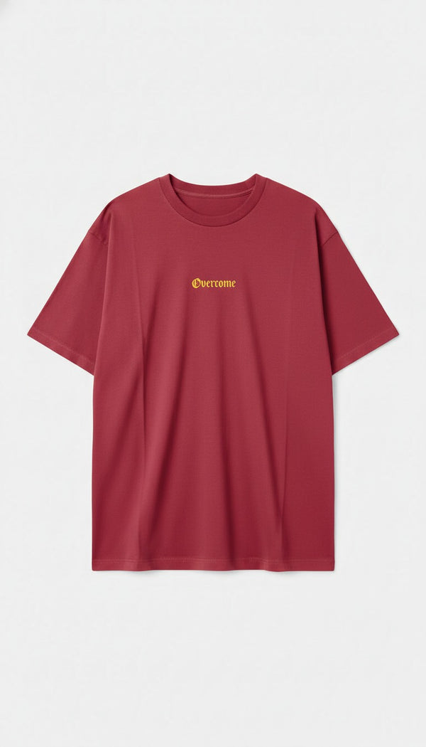 Camiseta Overcome New Script Bordo/Amarela-001