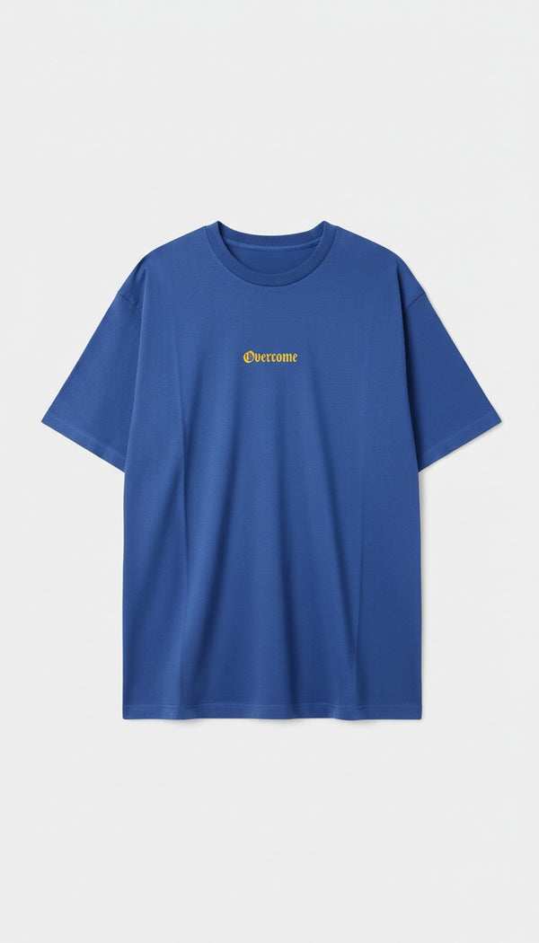 Camiseta Overcome New Script Azul Royal/Amarela-001