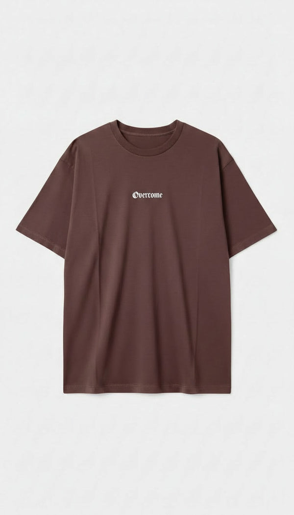 Camiseta Overcome New Script Marrom/Branca-001