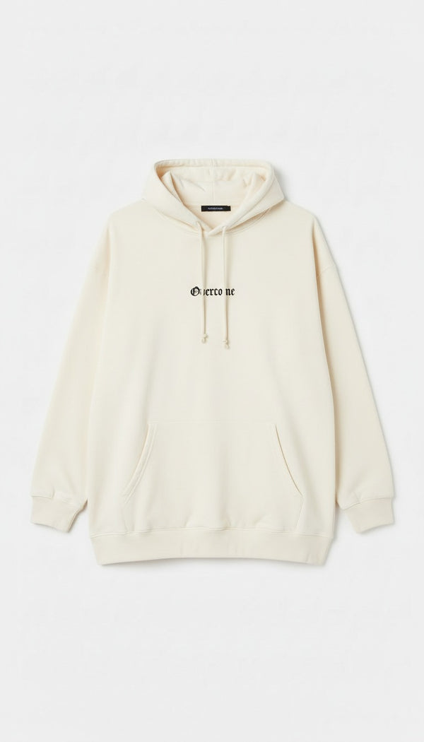 Moletom Overcome Canguru New Script Off White/Preto-001