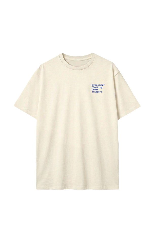 Camiseta Overcome Type Writer Off White/Azul-001