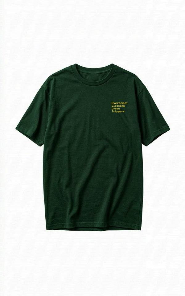 Camiseta Overcome Type Writer Verde/Amarela-001