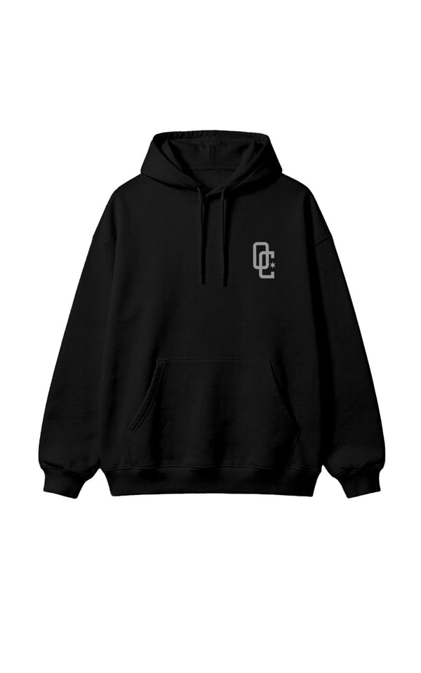 Moletom Overcome Canguru Big Script Preto/Cinza-001