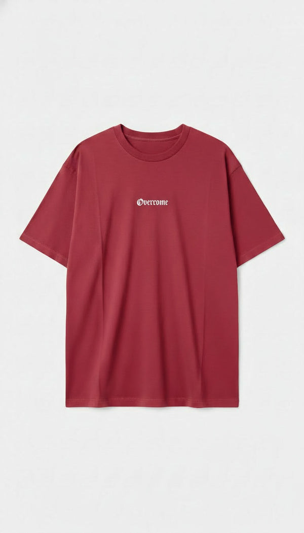 Camiseta Overcome New Script Bordo/Branca-001