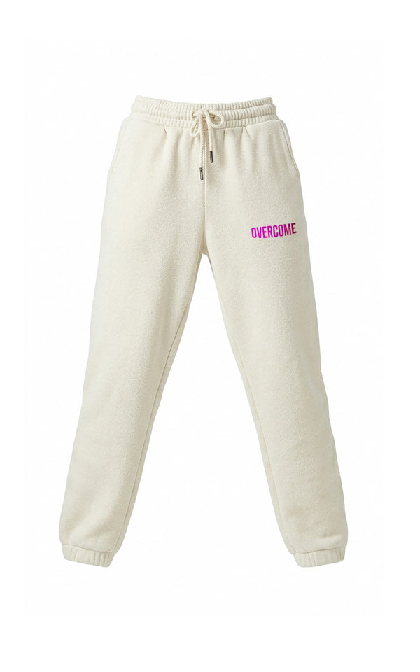 Calça Overcome Moletom Logobox Off White/Rosa-001