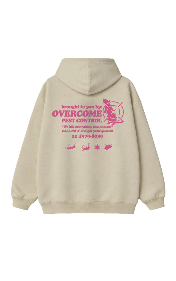 Moletom Overcome Canguru Pest Control Off White-001