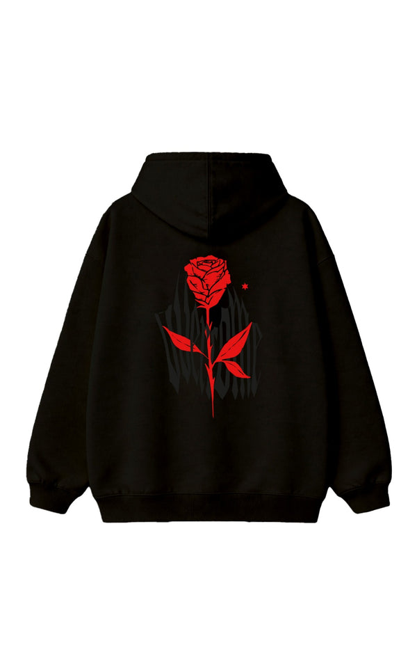 Moletom Overcome Canguru Gothic Rose Preto-001