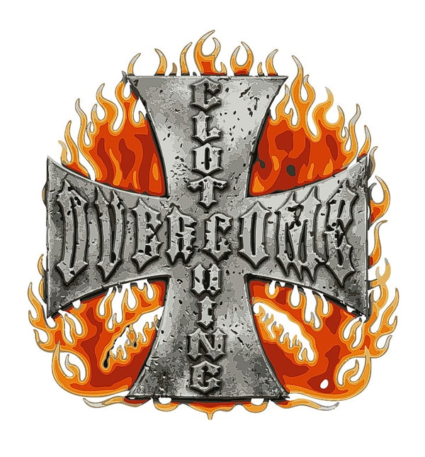 Moletom Overcome Canguru Iron Faith Fire Preto-001