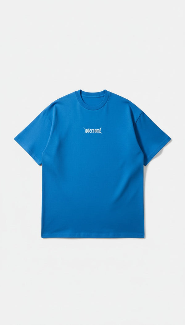 Camiseta Oversized Overcome Mini Famous Azul-Branca-001