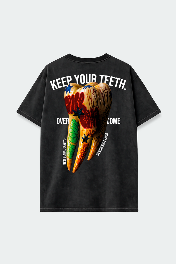 Camiseta Overcome Oversized Keep Your Teeth Estonada-001