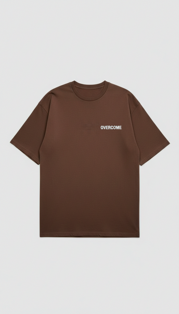 Camiseta Overcome Minimalist Essentials Marrom/Branca-001