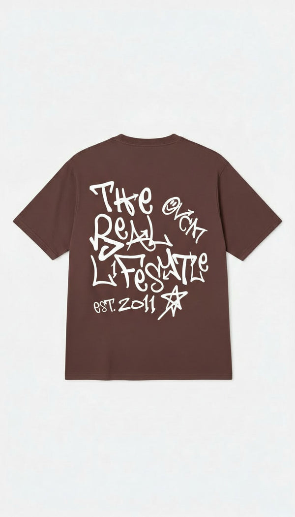 Camiseta Overcome New Grafitti Marrom/Branca-001