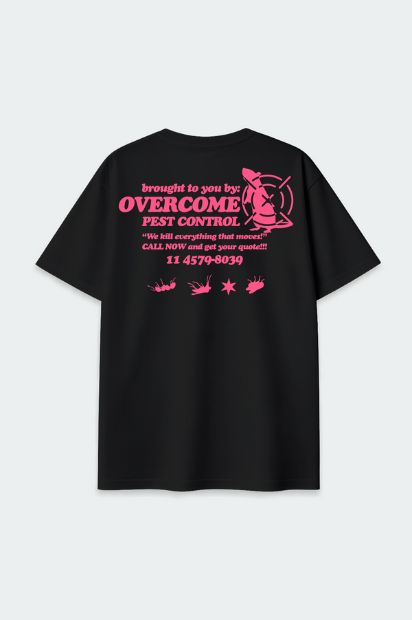 Camiseta Oversized Overcome Pest Control Preta-001