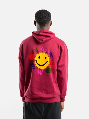 Moletom Overcome Canguru Smile Bordo