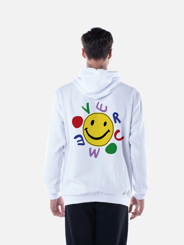 Moletom Overcome Canguru Smile Branco