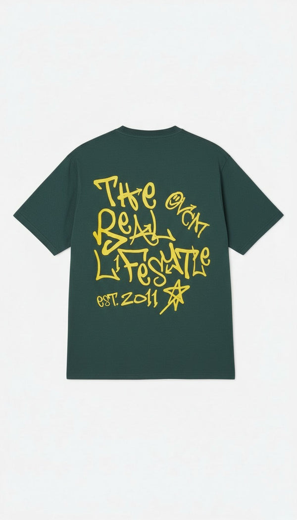 Camiseta Overcome New Grafitti Verde/Amarela-001