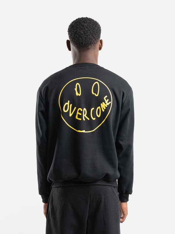 Moletom Overcome Careca "Smile For Haters" Preto/Amarelo-001