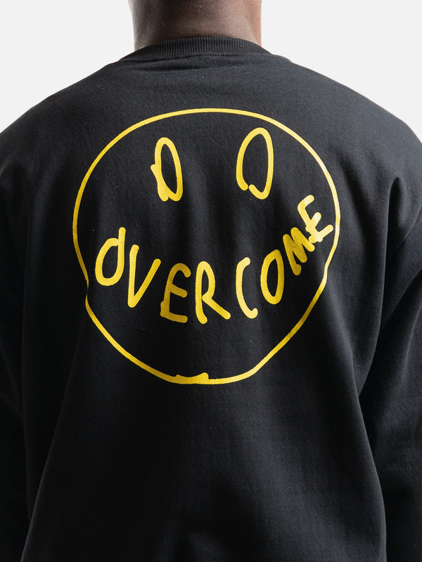 Moletom Overcome Careca "Smile For Haters" Preto/Amarelo-001