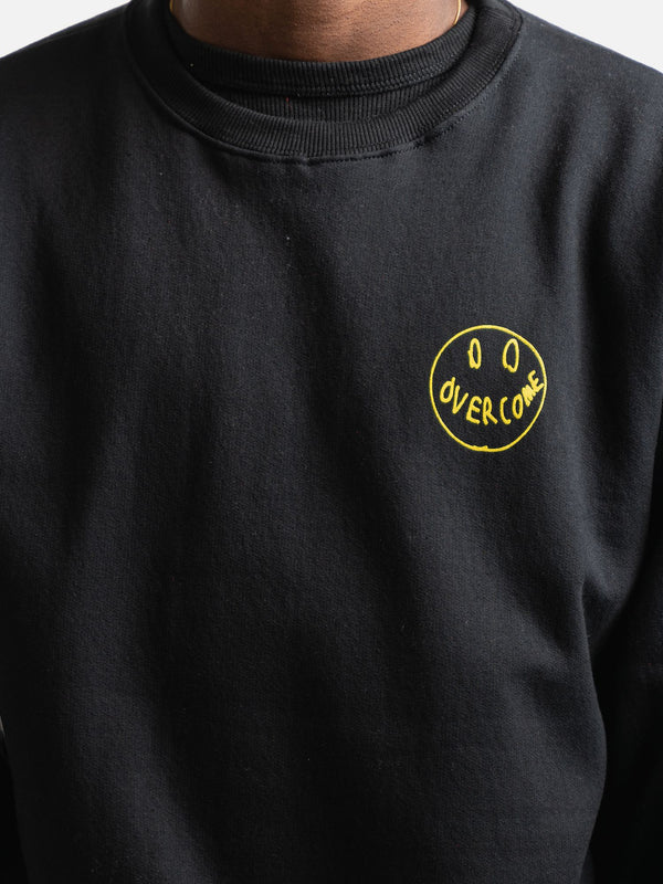 Moletom Overcome Careca "Smile For Haters" Preto/Amarelo-001