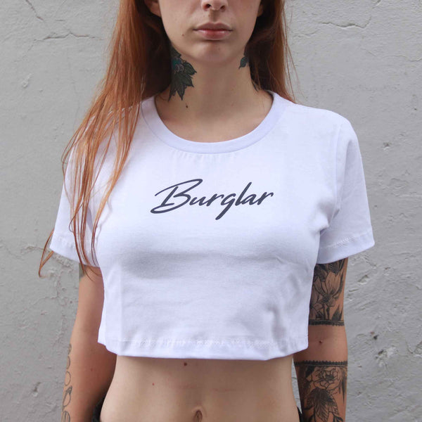 Cropped Burglar  "Logo" Branco