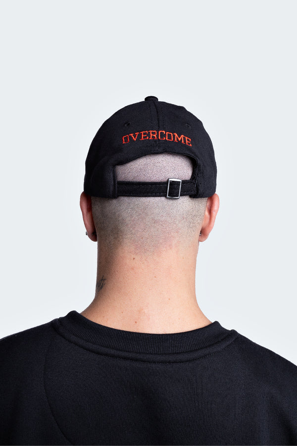 Boné Dad Hat Overcome "Logo" Preto/Vermelho