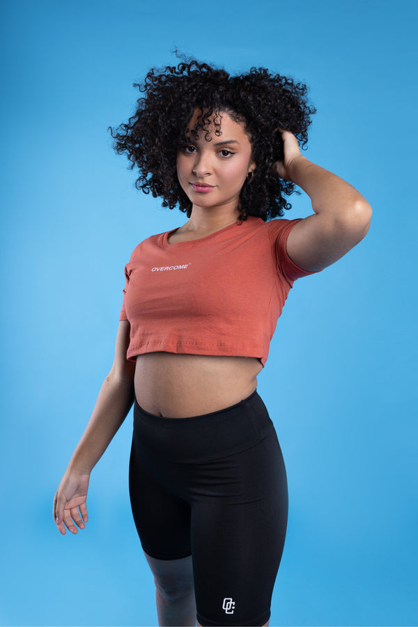 Cropped Overcome New Logobox Marrom