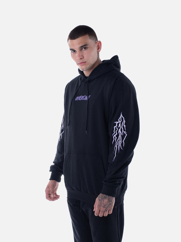 Moletom Overcome Canguru "Lightning" Preto/Roxo-001