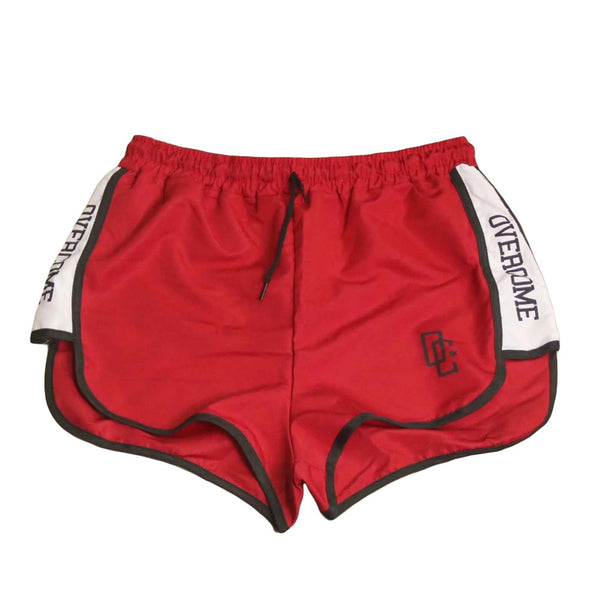 Shorts Overcome Feminino "Strip" Vermelho/Branco