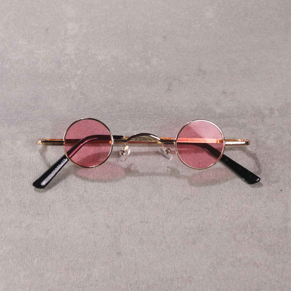 Óculos Vintage "Blind" Dourado/Rosa