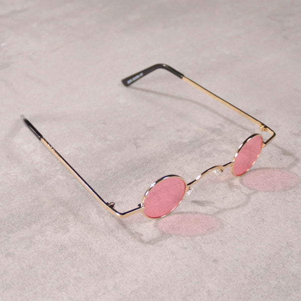 Óculos Vintage "Blind" Dourado/Rosa