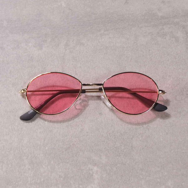 Óculos Vintage "Aviator" Dourado/Rosa