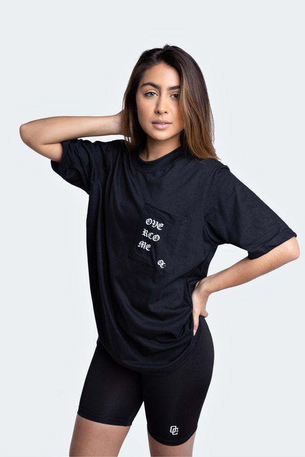 Camiseta Overcome Pocket Old Letters Logobox Preta