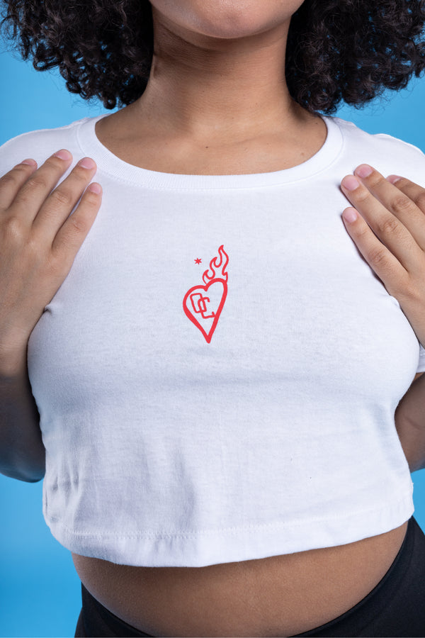 Cropped Overcome Flames Heart Branco