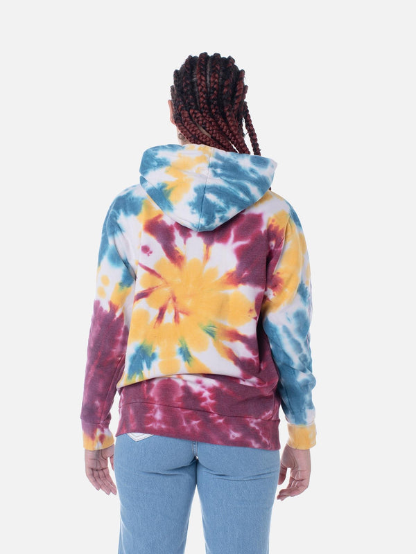 Moletom Overcome Canguru Lightning Tie Dye Roxo/Azul/ Amarelo