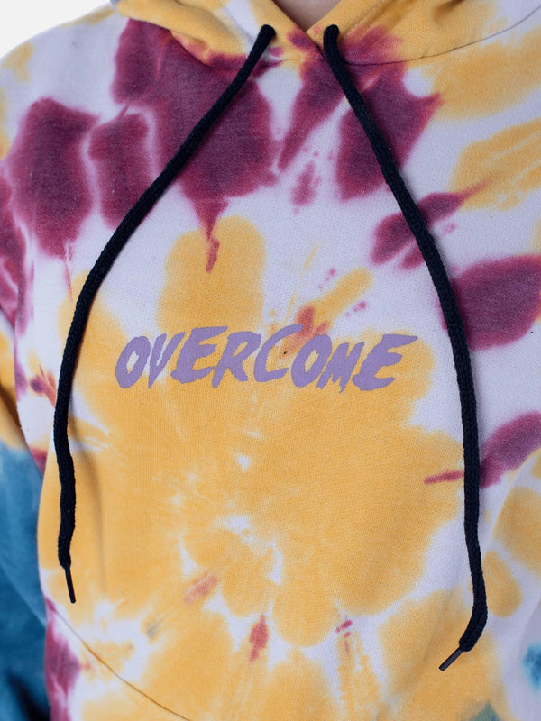 Moletom Overcome Canguru Lightning Tie Dye Roxo/Azul/ Amarelo