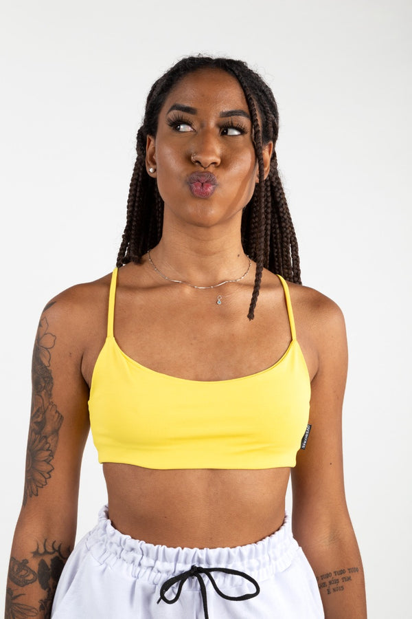 Top Overcome Básico Liso Amarelo