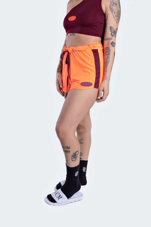 Swimming Shorts Overcome Feminino Patch Laranja/Magenta